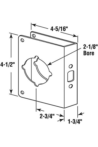 Nacario Nrcrioshop Mp9457 Lock and Door Reinforcer, 1-3/4 In. X 2-3/8 In., St...