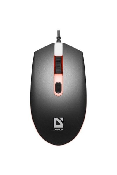 Defender Mouse cu fir, 1600 DPI, iluminare de fundal LED