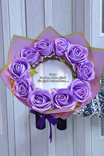 Zemtigo Led Işıklı Aynalı Mor Gül Buketi Aynalı Buket Sana Senden Daha Güzel ...