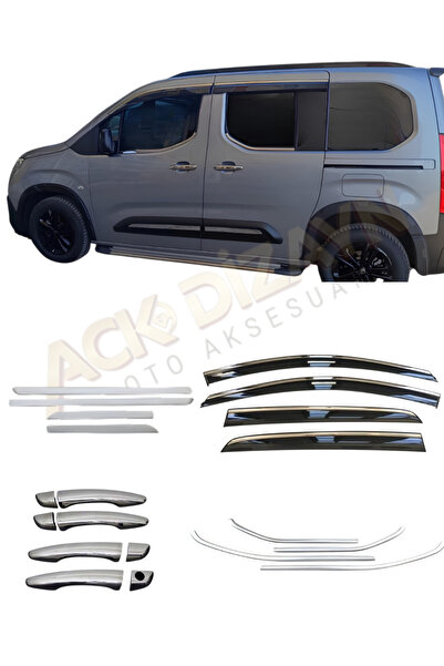 ACK Dizayn RİFTER/COMBO/BERLİNGO/PROACE 4'LÜ YAN KROM SETİ (KROM CAM RÜZGARLI...