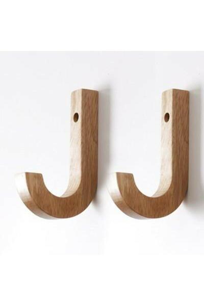 MAVİ TREND 6 Pieces Decorative Natural Wooden Hook Hanger Wall Hanger Hanger Hanger Wooden Hanger