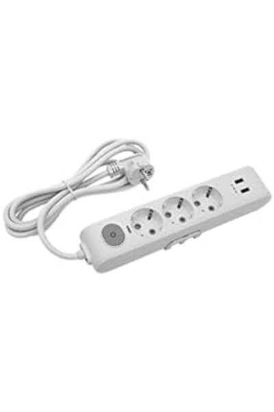 Nacario Nrcrioshop Triple Socket with 2 USB Ports Top.Kab.Ç.K.2 Mt(5V 2A 1201248