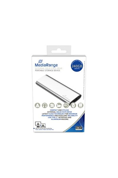 MediaRange Memorie portabilă USB tip C, 240 GB, argintiu