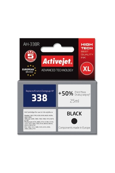 ActiveJet Compatible 338 Black Cartridge for HP, 25 ml, Premium