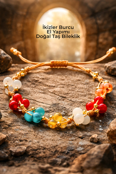 NBS Beautiful Naturel Stones Gemini Natural Stone Handmade Bracelet 6 mm (Gif...