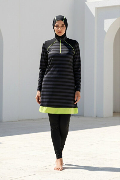 Marina Costum de baie complet acoperit Hijab Negru M2232