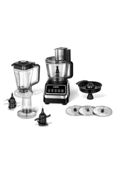 MPM Kitchen Robot, 2000W, 2.6L, Black-Silver, with Blender and Grinder