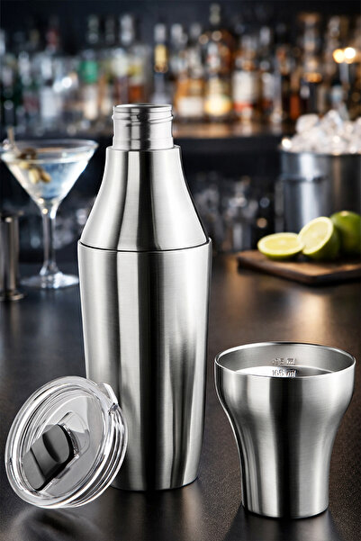 Prima Nova Çok Amaçlı Paslanmaz Çelik Kokteyl Shaker 650 ML - Metalik