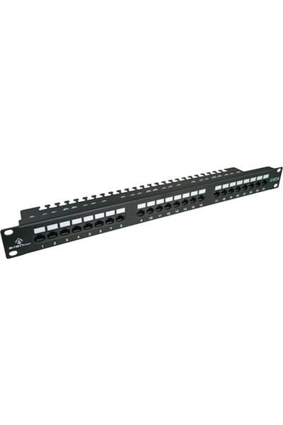 Alantec Patch panel, Alantec, UTP cat.6, 24 porturi LSA, 1U, negru