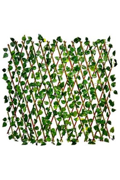 SHOPIENS Wooden Screen with Leaves 60 x 180 cm