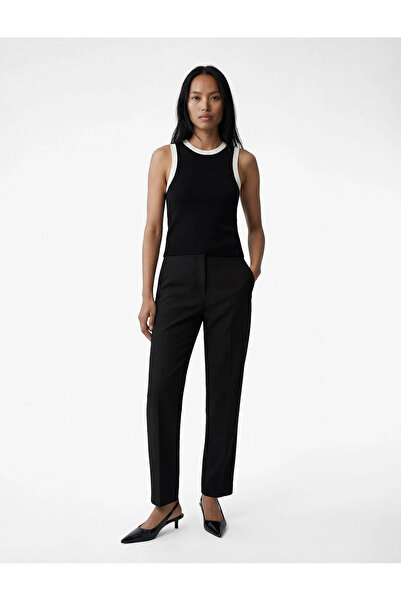 Koton Pantaloni de damă negri cu talie normală, model Cigarette 6SAK40036UW