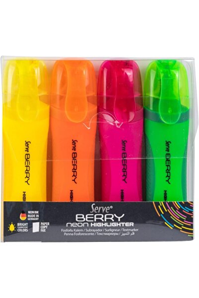 Nacario Nrcrioshop Sv-Brfkp4Fr Highlighter Pen, Neon, 4-Pack 1201248