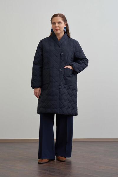 ALLDAY Navy Blue Quilted Coat