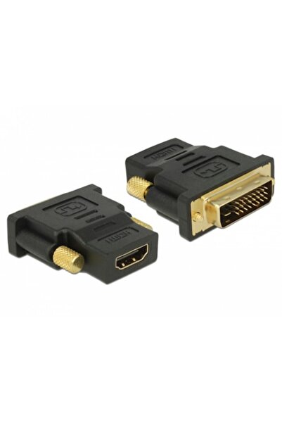 DELOCK Adaptor 65466, DVI mascul la HDMI femelă, negru, conectori placați cu aur