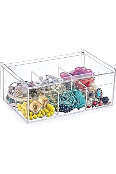 Yıldızan Esnshop Transparent Lid 6-Compartment Organizer Box – for Tea, Jewel...