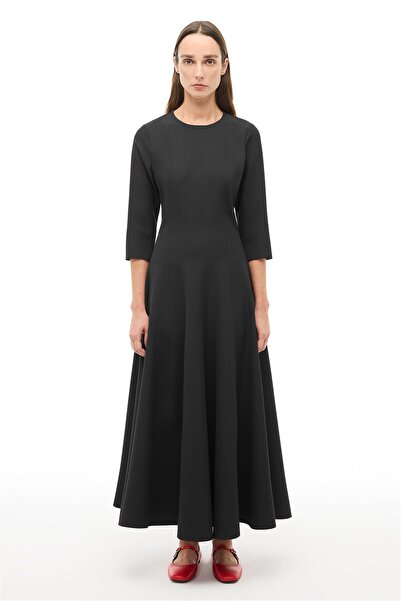 Perspective Anthracite Crew Neck Ankle Dress