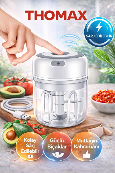 ozbience Çok Amaçlı Şarjlı Otomatik 3 Bıçaklı Rondo Blender Doğrayıcı