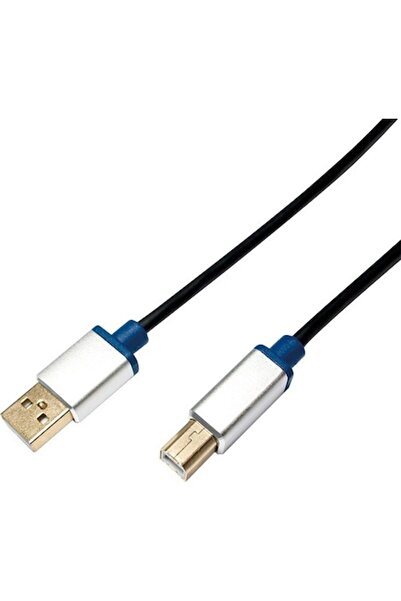LogiLink - Cablu de conectare USB 2.0 Premium, USB-A mascul la USB-B mascul, 2 m
