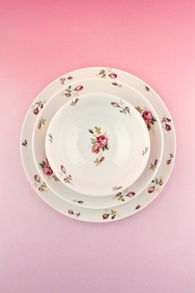 Bursa Porselen Dekor Angela 2 kişilik 8 parça porselen yemek takımı