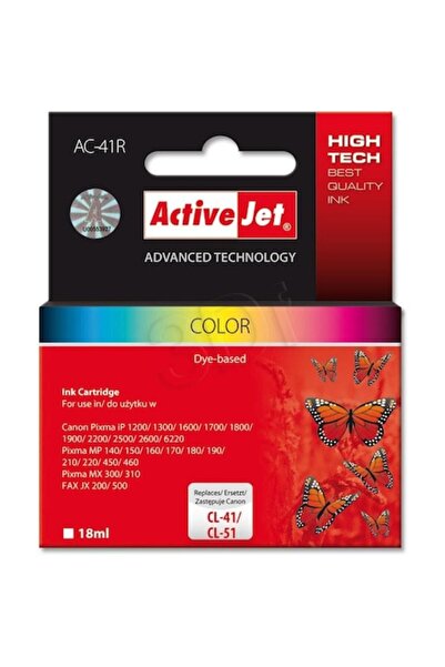 ActiveJet Ink Cartridge Compatible with Canon CL-41, 18 ml
