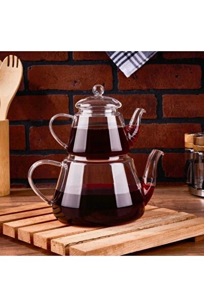 Bambum Kappi Cam Çaydanlık - Şeffaf - 1,5 lt + 1 lt