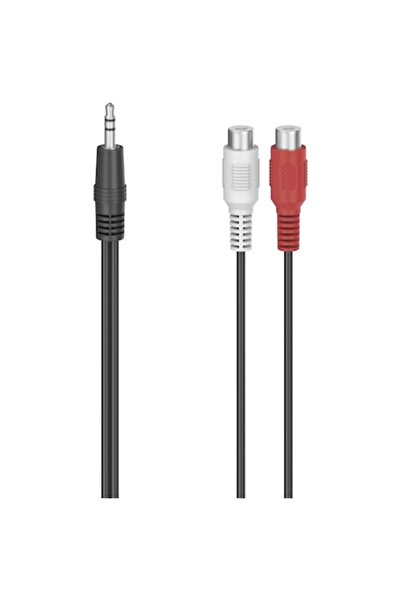 Hama Adaptor audio Jack 3.5mm la 2 x RCA, 0.1m, Negru