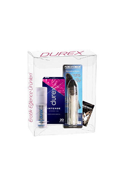 Durex Intense Uyarıcılı+17cmErkeklereÖzel Ürünler 3.5cmUzatıcı Şeffaf Silikon...