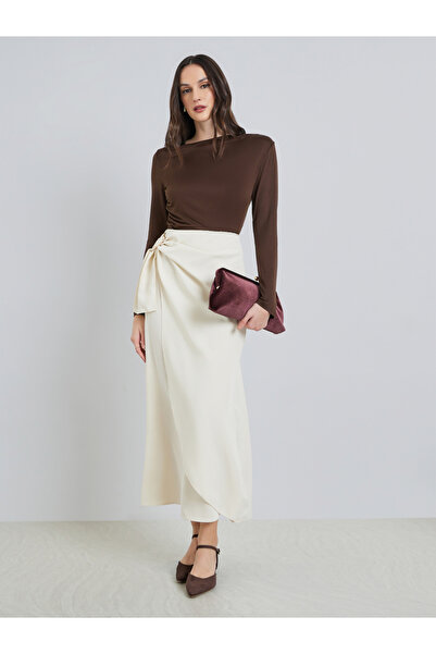 Styli تنورة ميدي بيج ملفوفة للنساء