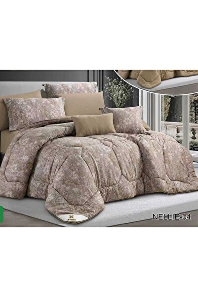 alzawia Luxury 8-piece summer double bed set with a floral pattern, cotton
