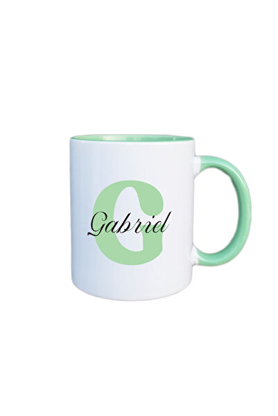 AFFIX THE DIFFERENT PERSPECTIVE Personalized mug, white with green interior a...
