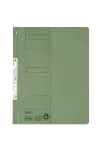 ELBA Cardboard Folder, Stapled 1/2, Green