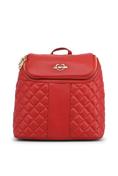 Moschino Moschino, Love, Раница от синтетична кожа , Текстил, Червена, 2 джоб...