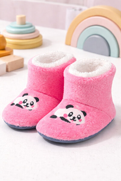 pufien Bebek & Çocuk Kaydırmaz Tabanlı Ev Botu / Panduf / Kışlık Peluş Bot / ...