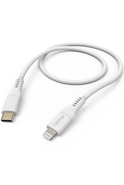 Hama Cablu de încărcare flexibil, USB-C - Lightning, 1,5 m, silicon, alb