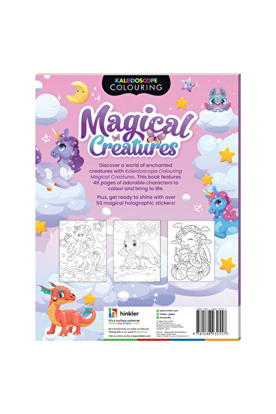 Hinkler Kaleidoscope Sticker Colouring Magical Creatures | 50+ Holographic Stickers | Coloring Activity