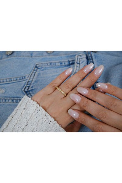 ATELİER TUĞBA خاتم YZK229 قابل للتعديل بتصميم موجي ملون ومرصع بالأحجار الدقيق...