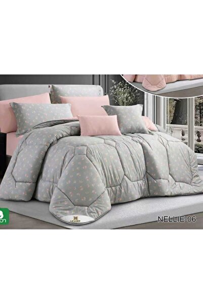 alzawia Luxury 8-piece summer double bed set with a floral pattern, cotton
