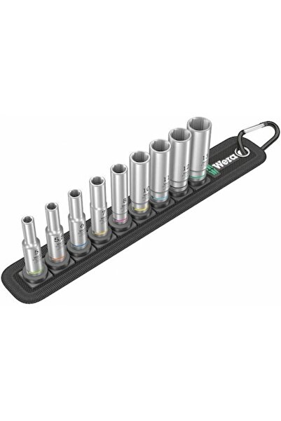 wera Set de 9 chei tubulare de impact lungi, Wera, 5-13 mm, argintii