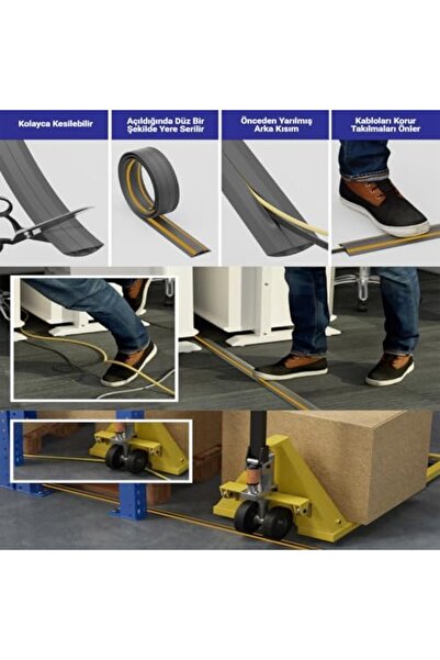 STOREMAX buysell Esnek Kablo Kanalı Şeritli Gri/GT-KK09 1053513