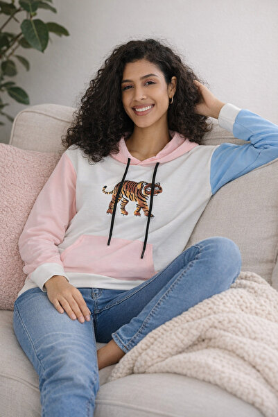 FUDS UNİON 🧥   Hooded Color Block Sweatshirt – Embroidery Detail