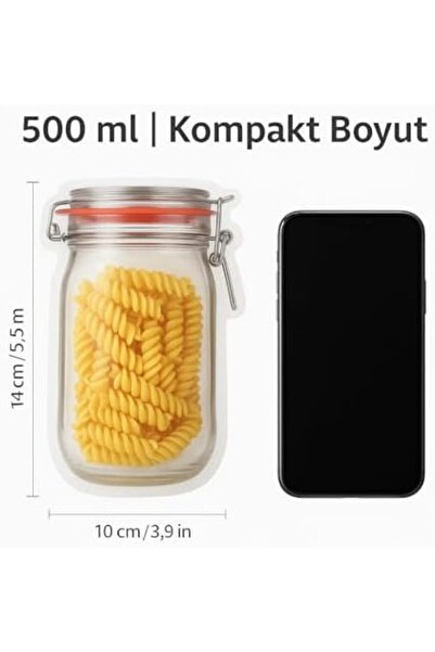 Nacario Nrcrioshop 4-Pack Lockable Storage Bags, Jar Appearance |   500 ml | ...