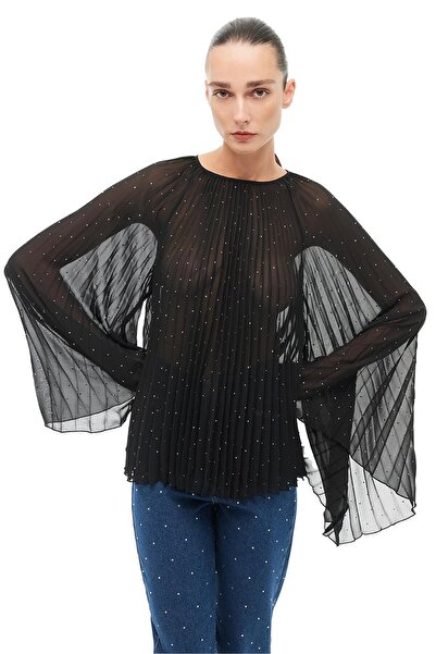 Perspective Black Raglan Sleeve Blouse
