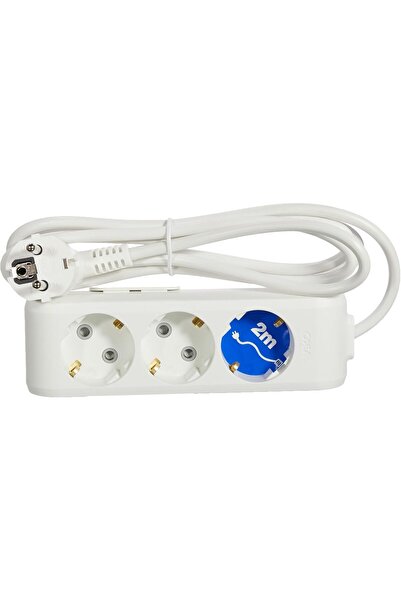 Nacario Nrcrioshop Triple Socket Socket with Grounding Cable Child Proof 2 Mt...
