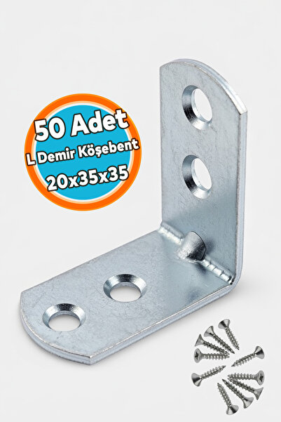 NZB L Demir Gönye Metal Yuvarlak Başlı 20x35x35 mm Köşe Birleştirme Sabitleme...