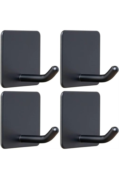Choice Black 4 Pack Heavy Duty Adhesive Towel Hook Stainless Steel Adhesive H...
