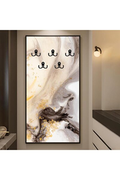 4gdran Modern Canvas Clothes Hanger with Hollow Silver Frame