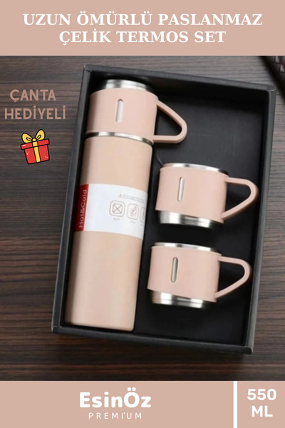 EsinÖz #Çelik Termos Özel Üretim Çanta Hediyeli Sıcak Soğuk Tutan Paslanmaz Ç...