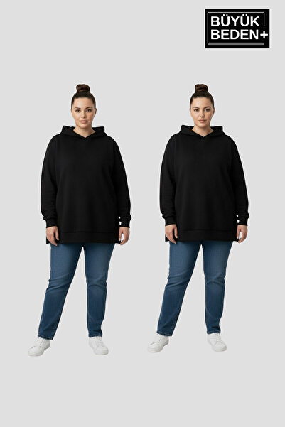 Superlife Women's Plus Size 2-Piece Set Hooded Tunic Slim Sweatshirt Spr26Btk...