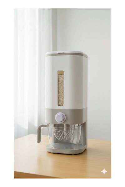 Roomlyne صندوق تخزين ذكي للأرز والحبوب مع نظام توزيع تلقائي - 35.5 × 17.5 × 4...