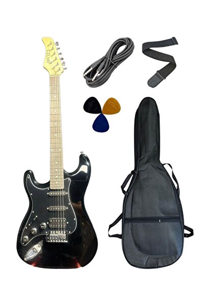 Sazhane Siyah Solak Elektro Gitar (Kılıf-Pena-Kablo-Askı)